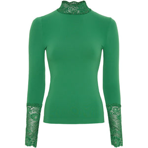 Microfiber T&S Abby Blouse turtle lace LS Turtleneck LS Felce