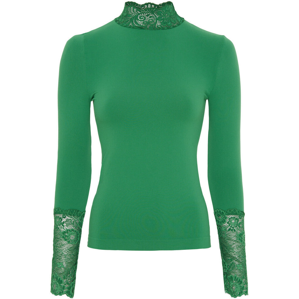 Microfiber T&S Abby Blouse turtle lace LS Turtleneck LS Felce