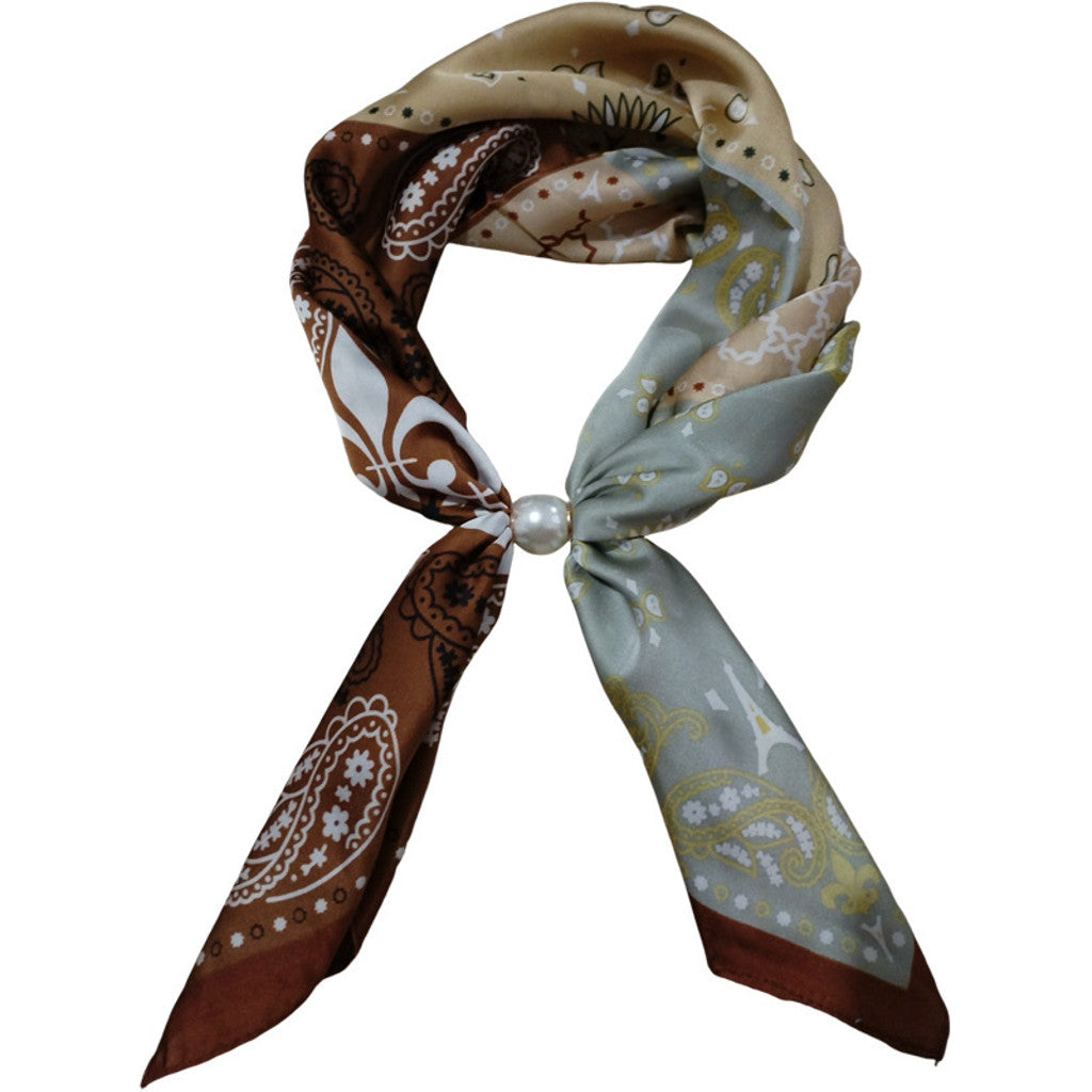 Scarf T&S Aliki Scarf w. magnetic pearl Scarf Multi 3
