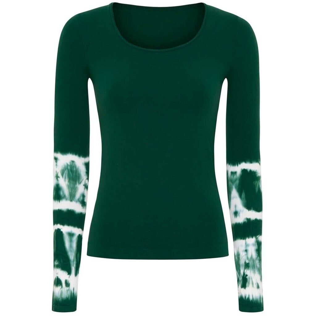 Microfiber T&S Andrea T-Shirt LS Tie Dye T-shirt LS Verde scuro