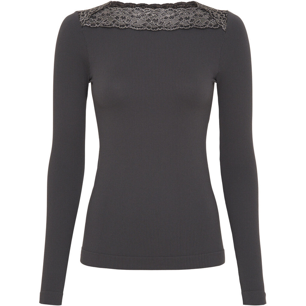 Microfiber T&S Anita rib T-shirt LS Top LS Antracite