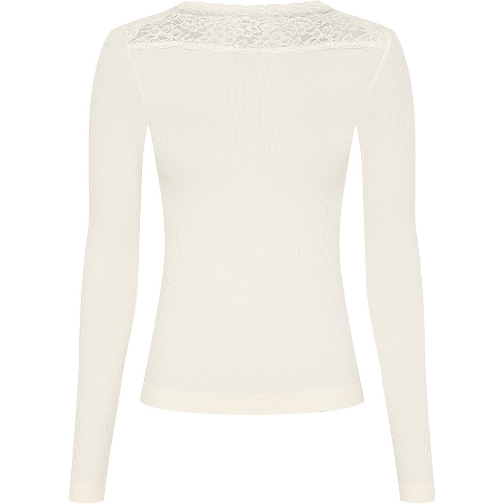 Microfiber T&S Anita rib T-shirt LS Top LS Panna