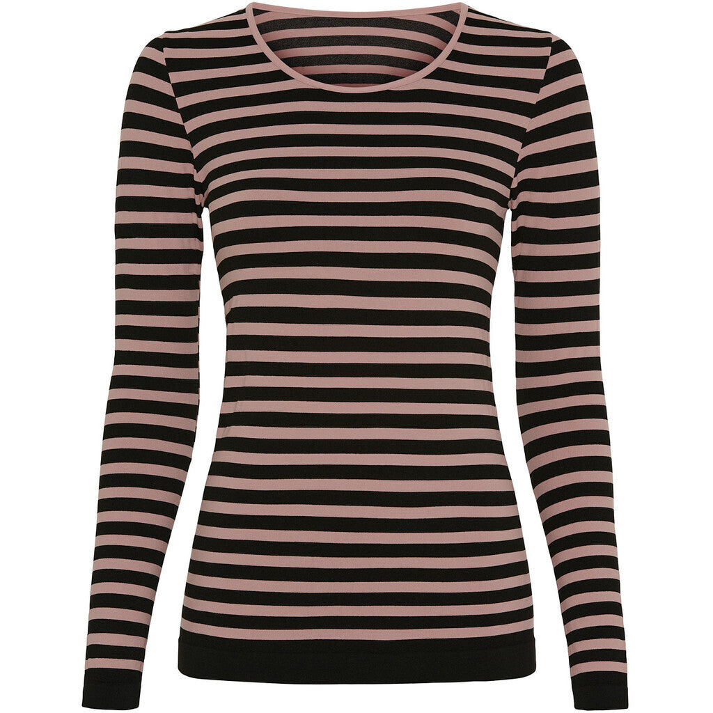 Microfiber T&S Arianna T-Shirt LS T-shirt LS Nero/Rosa antico