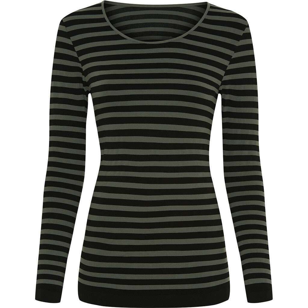 Microfiber T&S Arianna T-Shirt LS T-shirt LS Nero/oliva