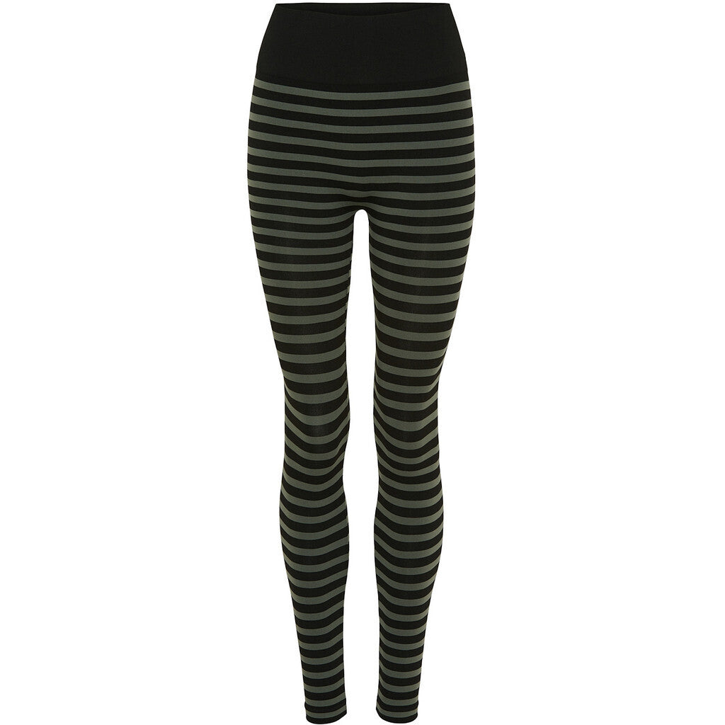Microfiber T&S Arianna stripe legging HW Leggings Nero/oliva