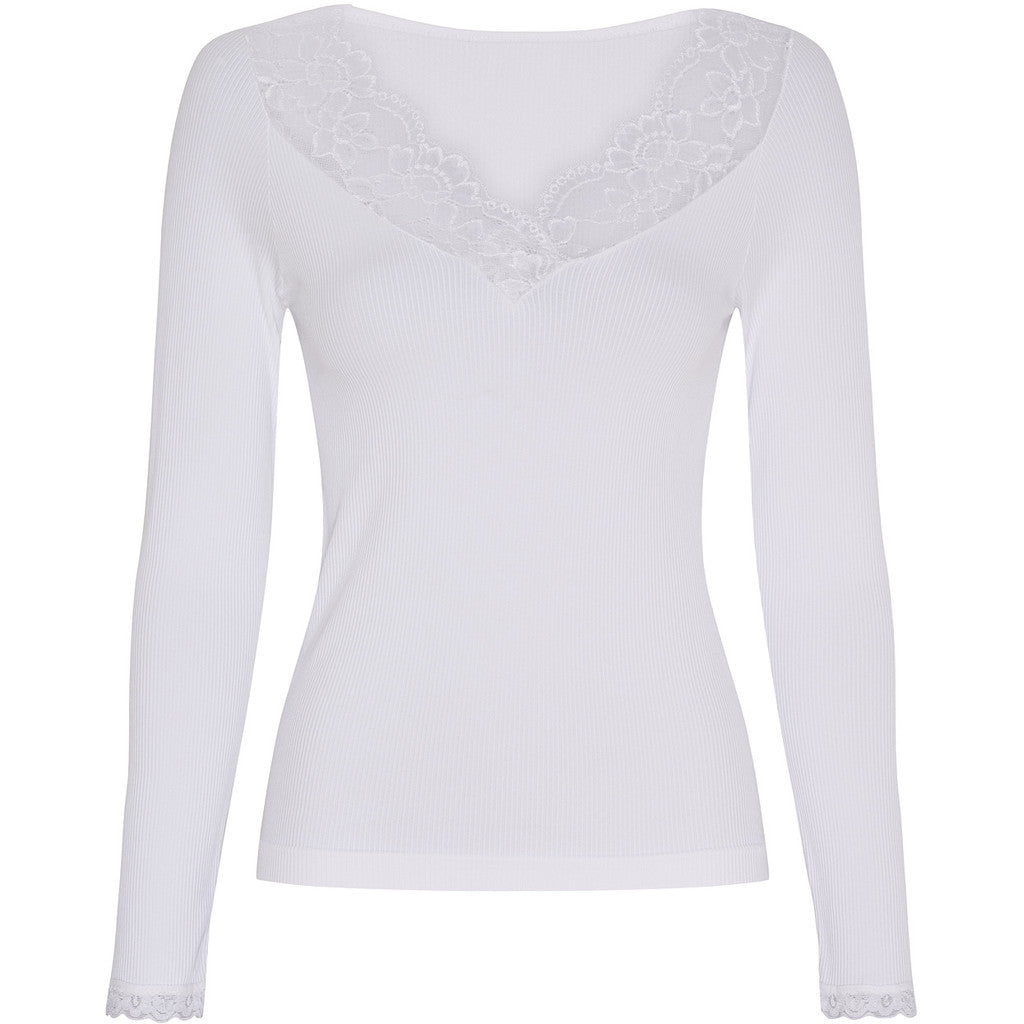 Microfiber T&S Belen Blouse Costina LS T-shirt LS Bianco
