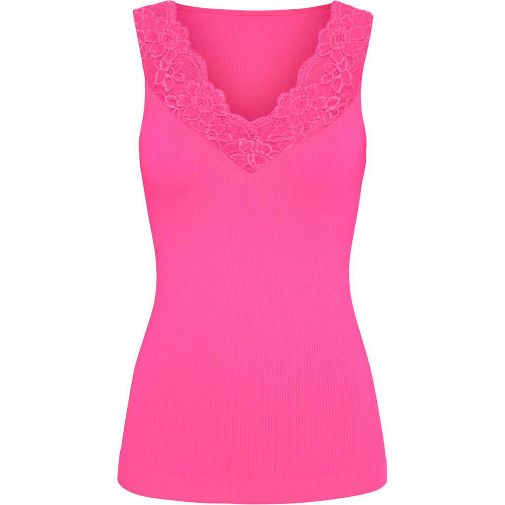 Microfiber T&S Belen rib v-lace Top Rib Top Bubble fluo