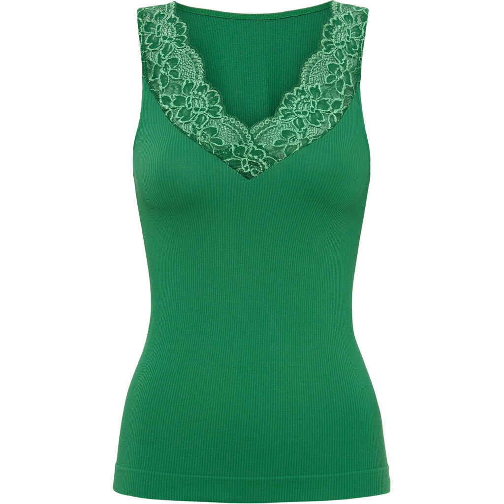 Microfiber T&S Belen rib v-lace Top Rib Top Felce