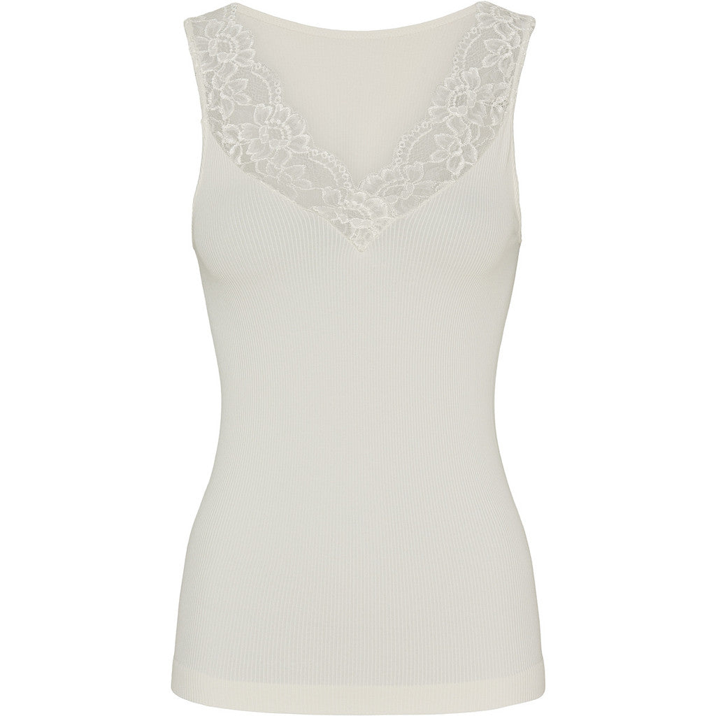 Microfiber T&S Belen rib v-lace Top Rib Top Ivory