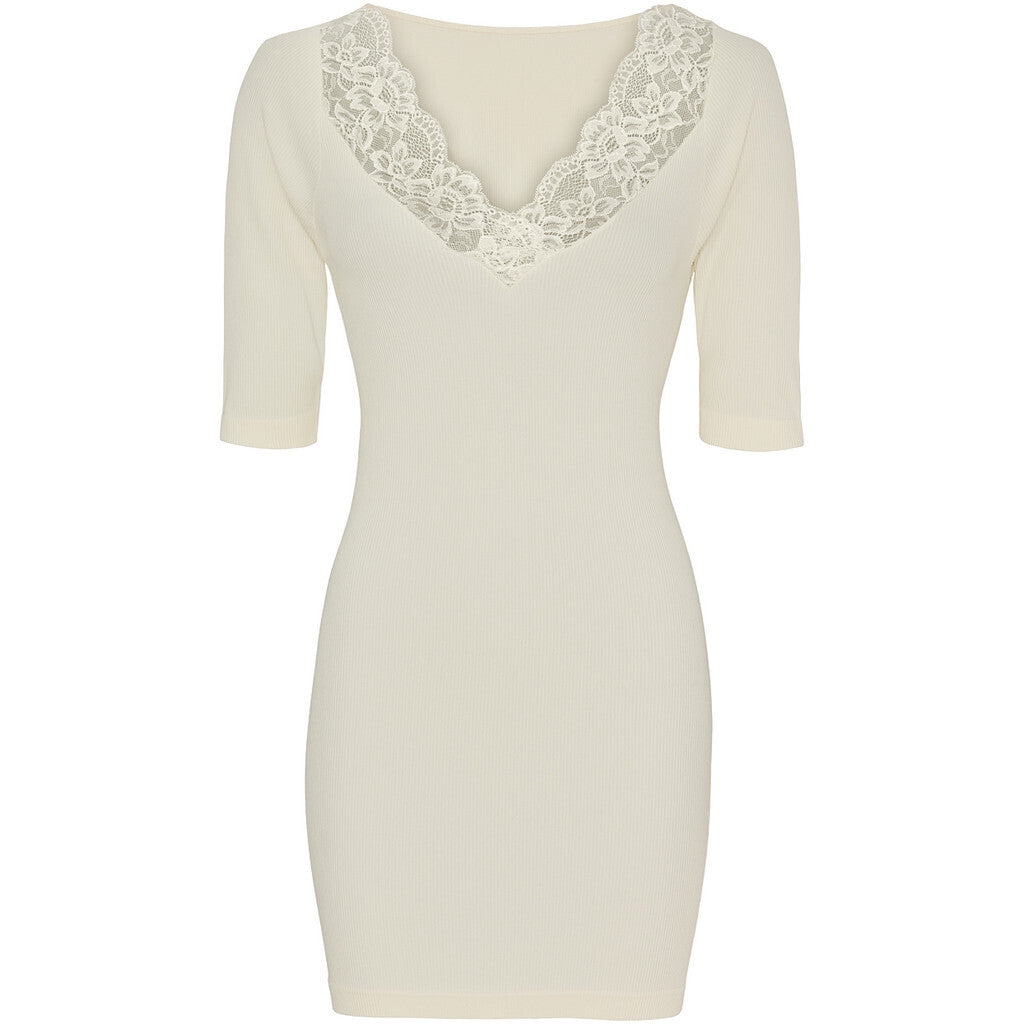 Microfiber T&S Belen rib v-lace Top SS Plus Top SS Panna