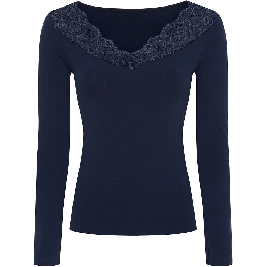 Microfiber T&S Belen v-lace Top LS Top LS Blu