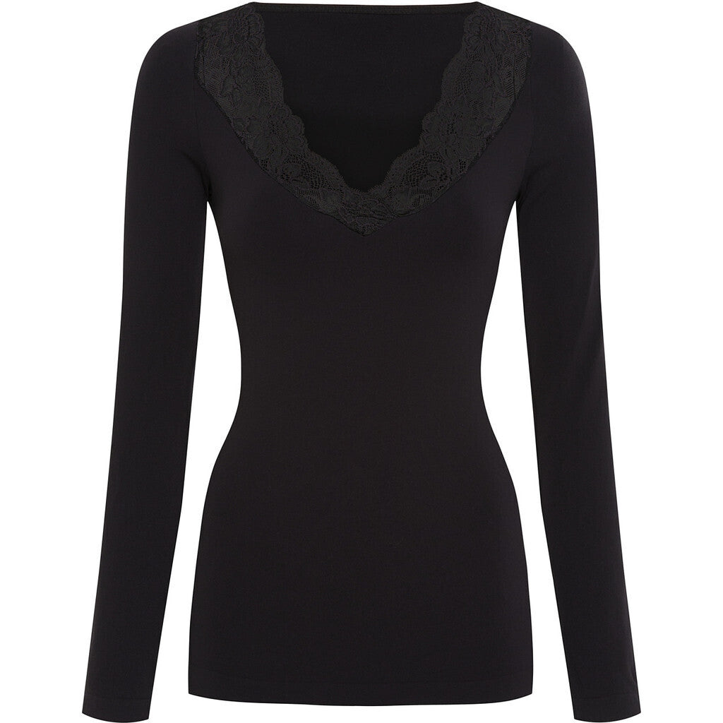 Microfiber T&S Belen v-lace Top LS Top LS Nero