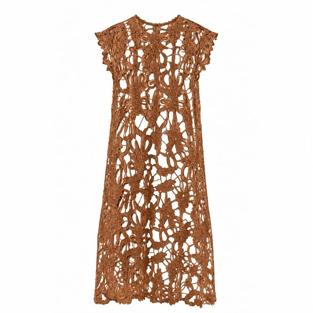 Clothing T&S Bodil Lace Dress Dress Coffee