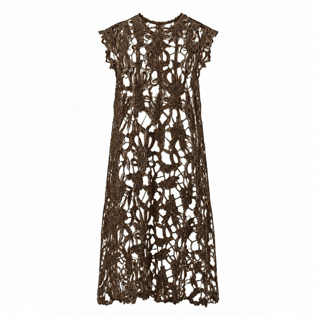 Clothing T&S Bodil Lace Dress Dress Dark brown
