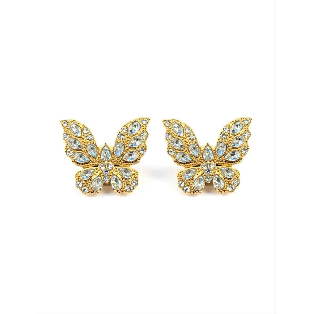 Jewelry T&S Button Cover Butterfly Big 2 pcs Botton Cover Gold
