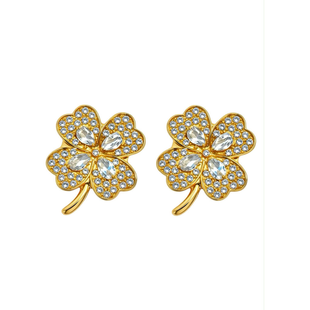 Jewelry T&S Button Cover Four Leaf 2 pcs Botton Cover Gold