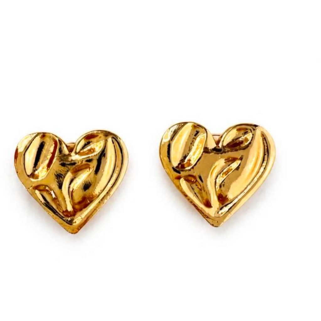 Jewelry T&S Button Cover Heart Solid 2 pcs Botton Cover Gold