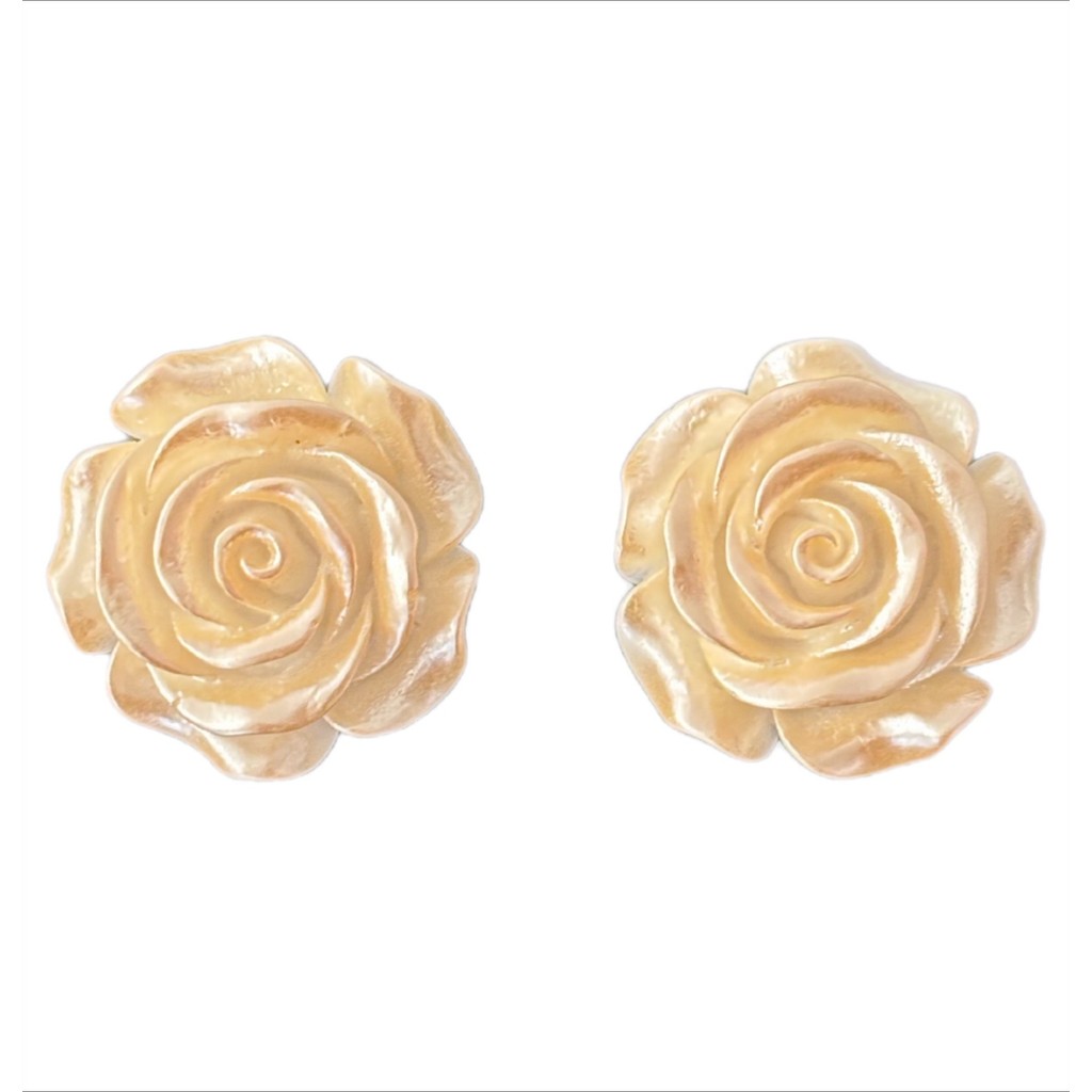 Jewelry T&S Button Cover Rose 2 pcs Botton Cover Off White