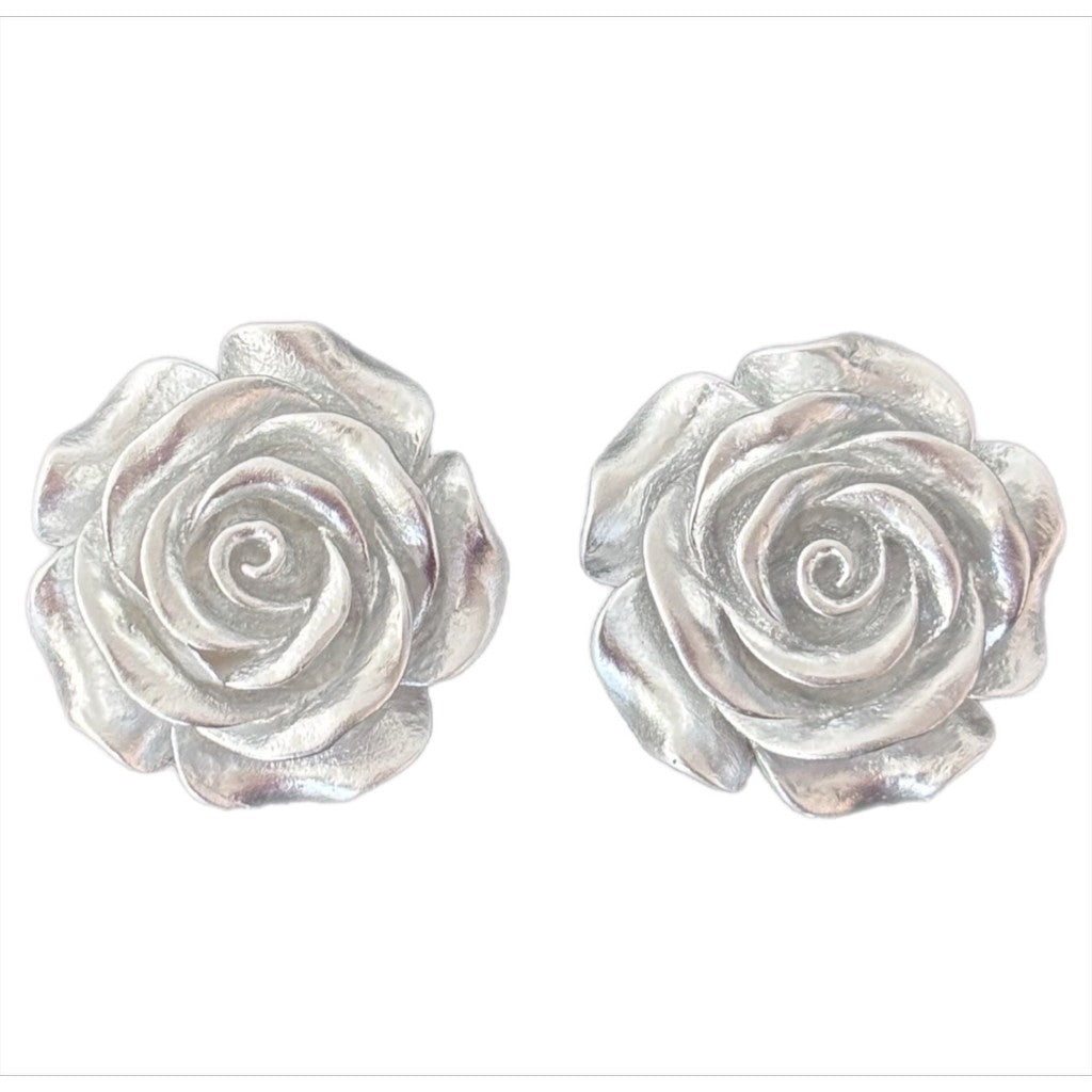 Jewelry T&S Button Cover Rose 2 pcs Botton Cover Silver