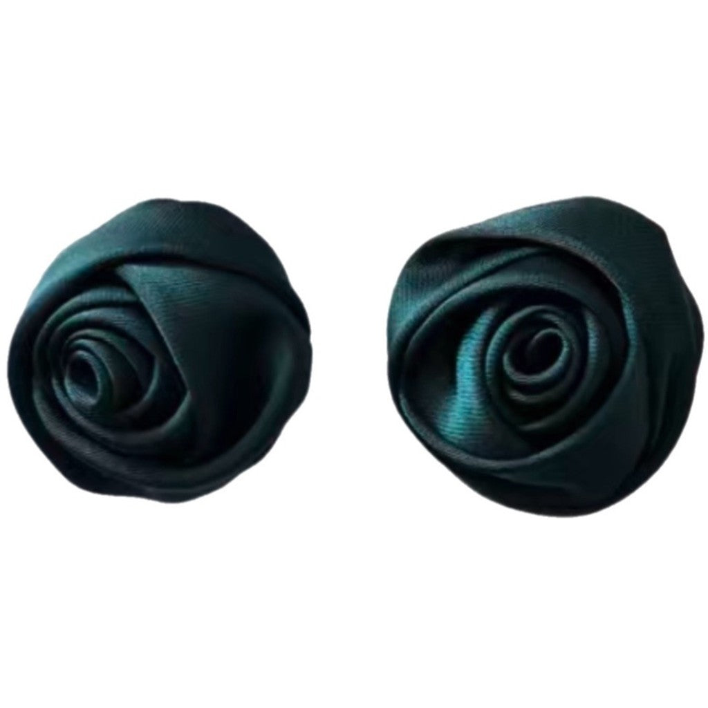 Jewelry T&S Button Cover Small Flower Silk 2 pcs Botton Cover Green