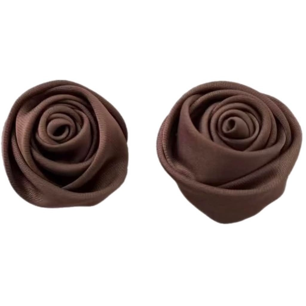 Jewelry T&S Button Cover Small Flower Silk 2 pcs Botton Cover Latte