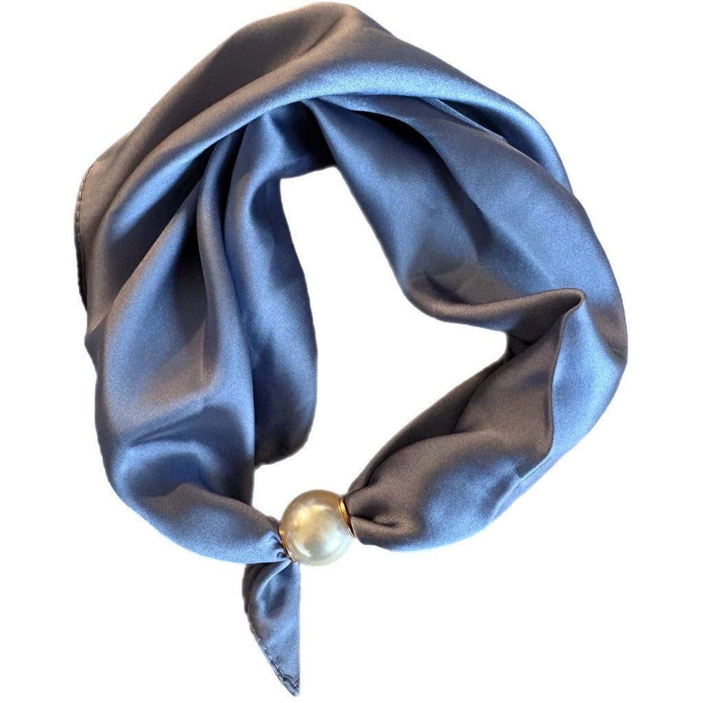 Scarf T&S Chloe Scarf w. magnetic pearl Scarf Alaska Blue