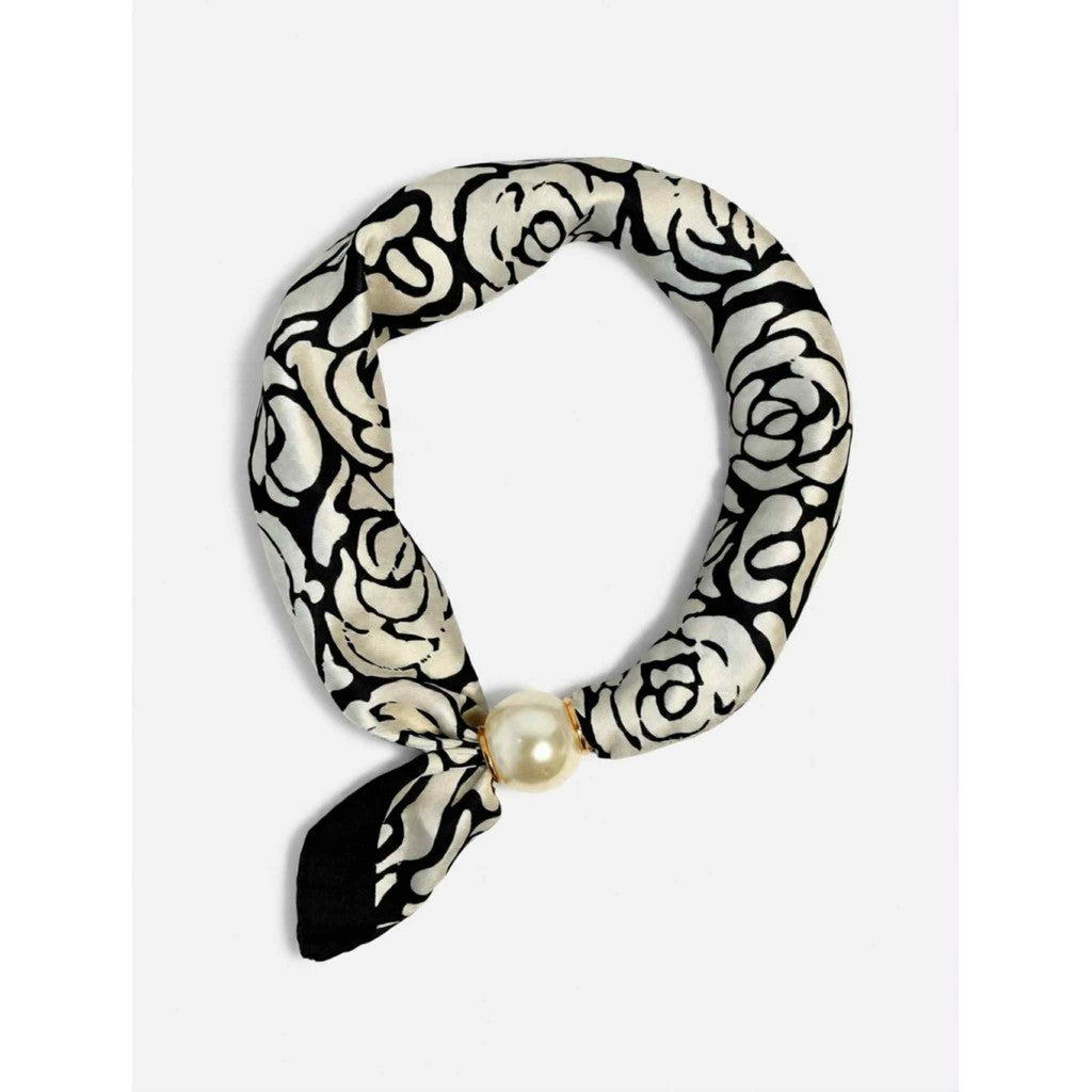 Jewelry T&S Chloe Scarf w. magnetic pearl Scarf Flower