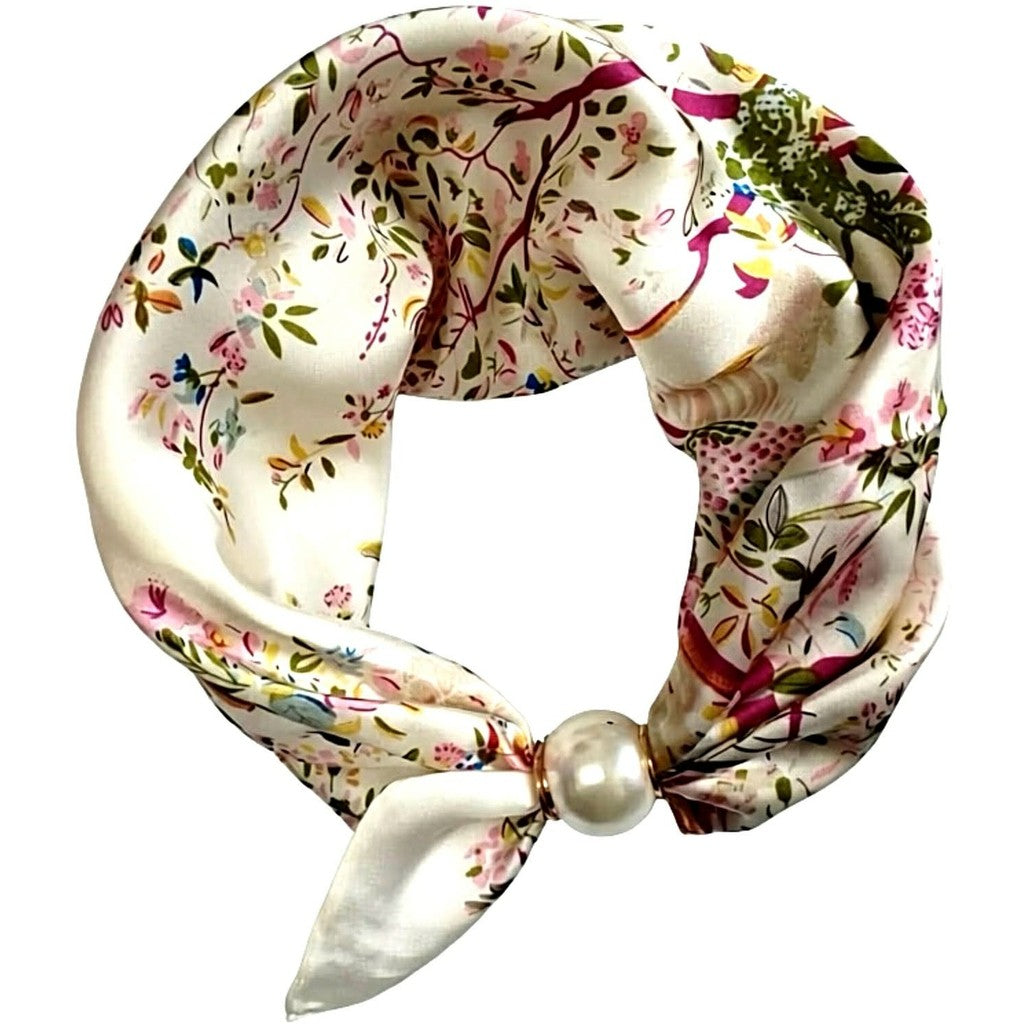 Scarf T&S Chloe Scarf w. magnetic pearl Scarf Garden