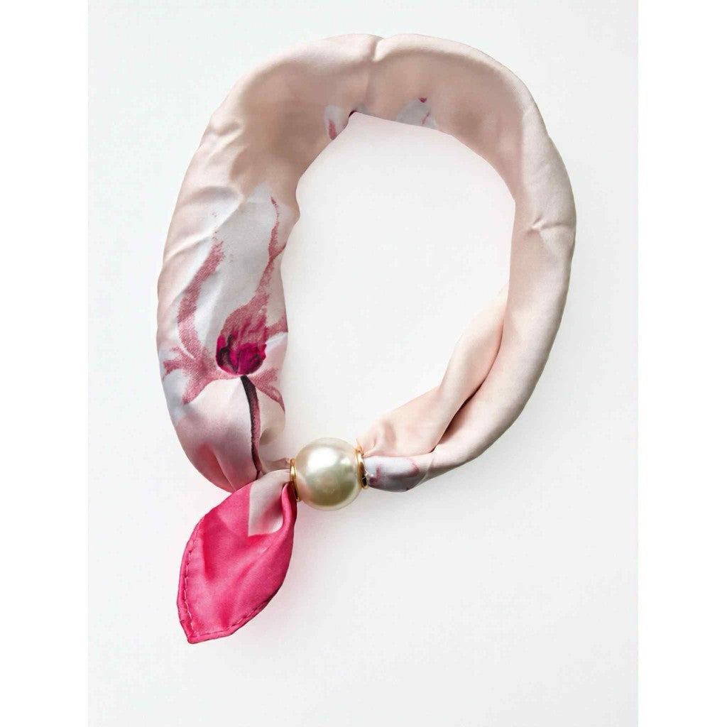 Jewelry T&S Chloe Scarf w. magnetic pearl Scarf Magnolia