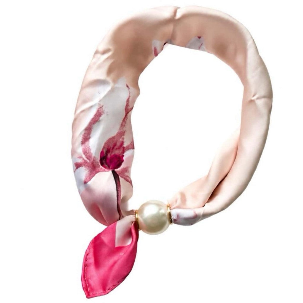 Scarf T&S Chloe Scarf w. magnetic pearl Scarf Magnolia