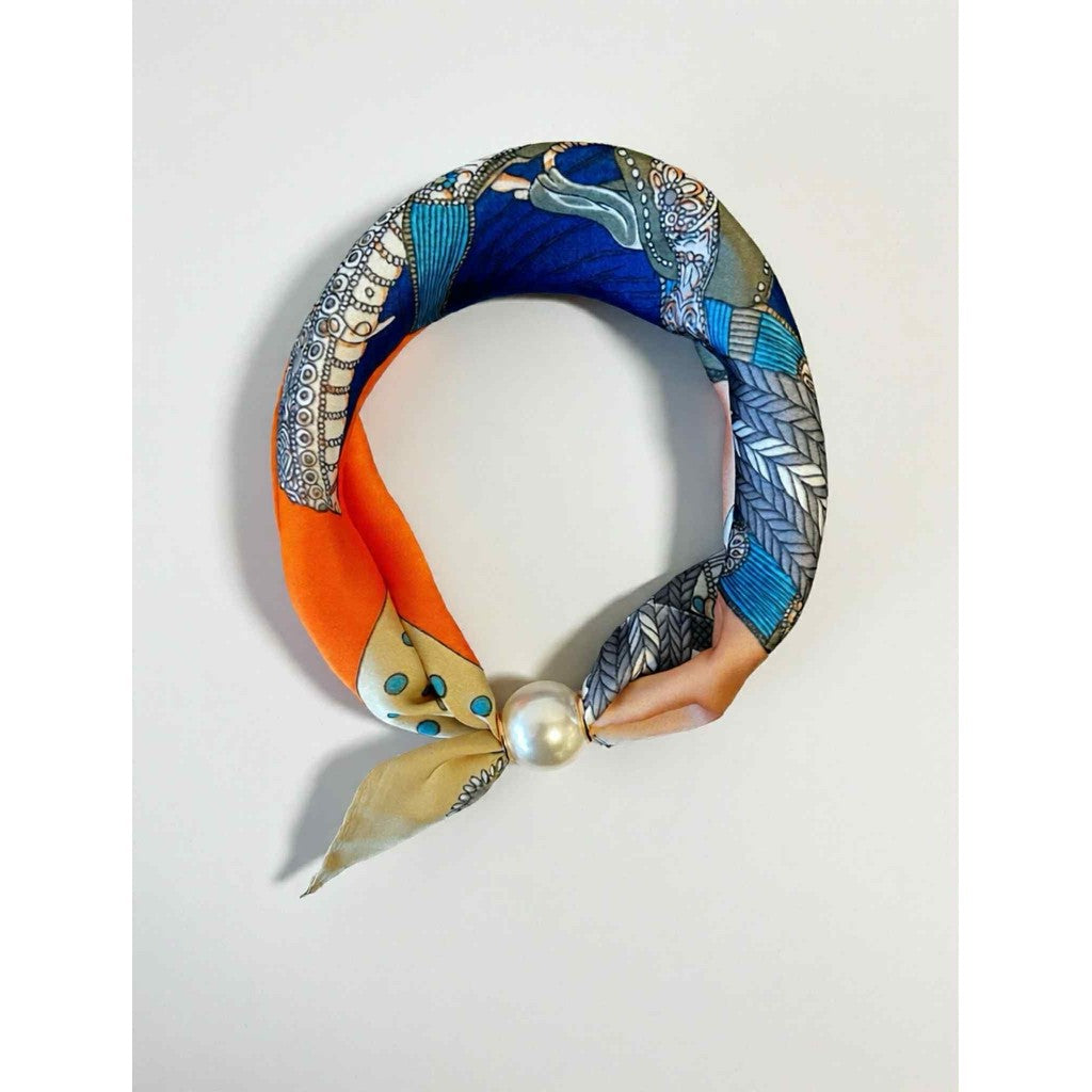 Scarf T&S Chloe Scarf w. magnetic pearl Scarf Multi 1
