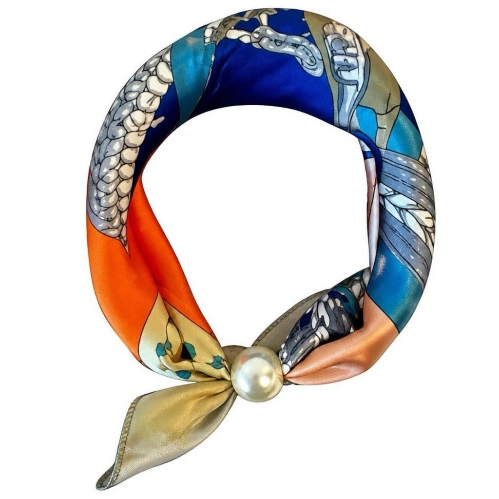 Scarf T&S Chloe Scarf w. magnetic pearl Scarf Multi 1
