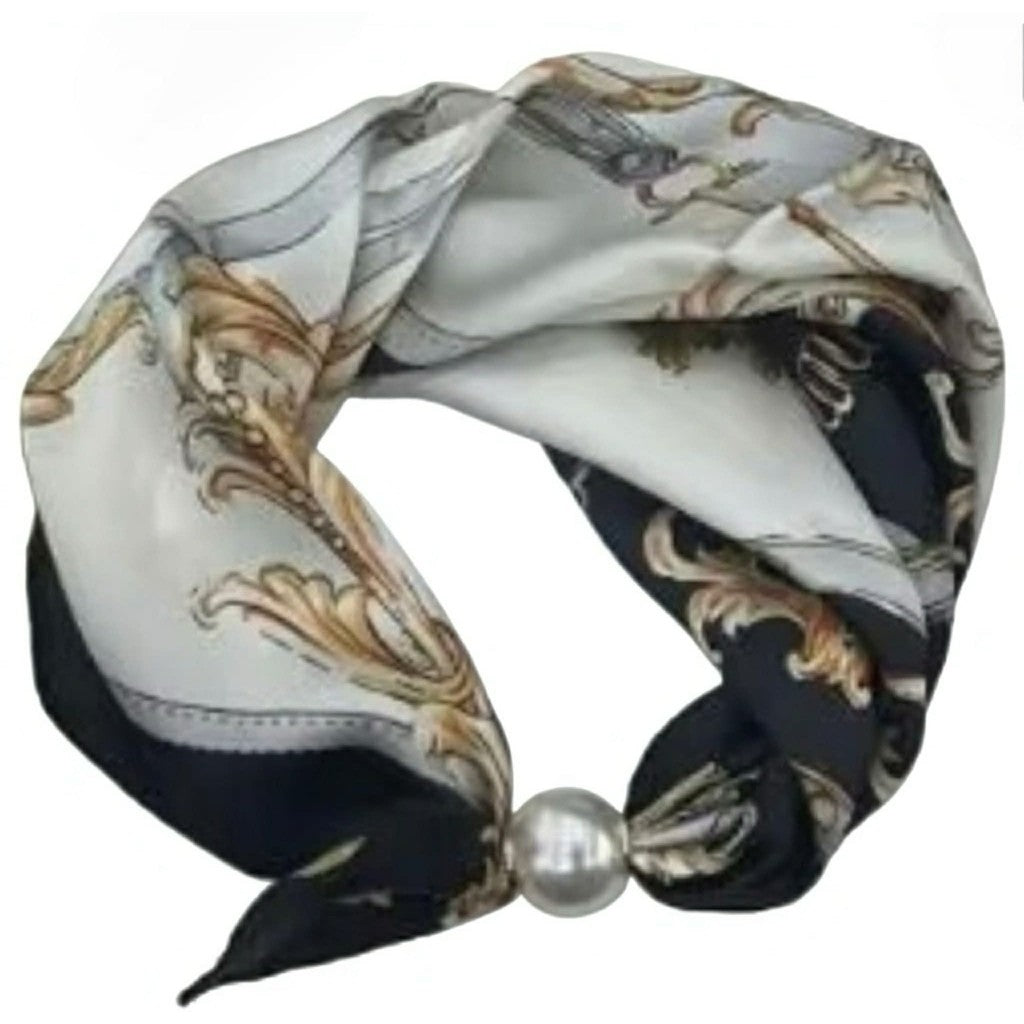 Scarf T&S Chloe Scarf w. magnetic pearl Scarf Multimix 1