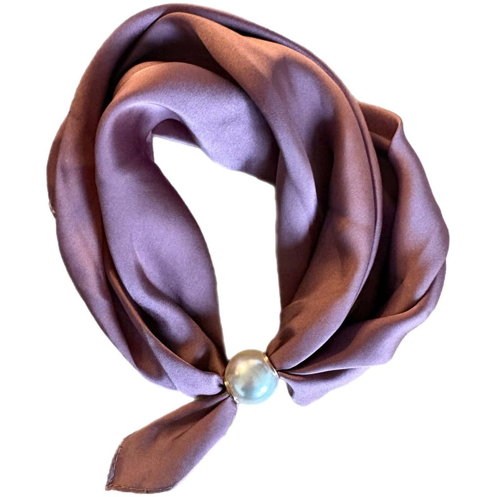 Scarf T&S Chloe Scarf w. magnetic pearl Scarf Plum