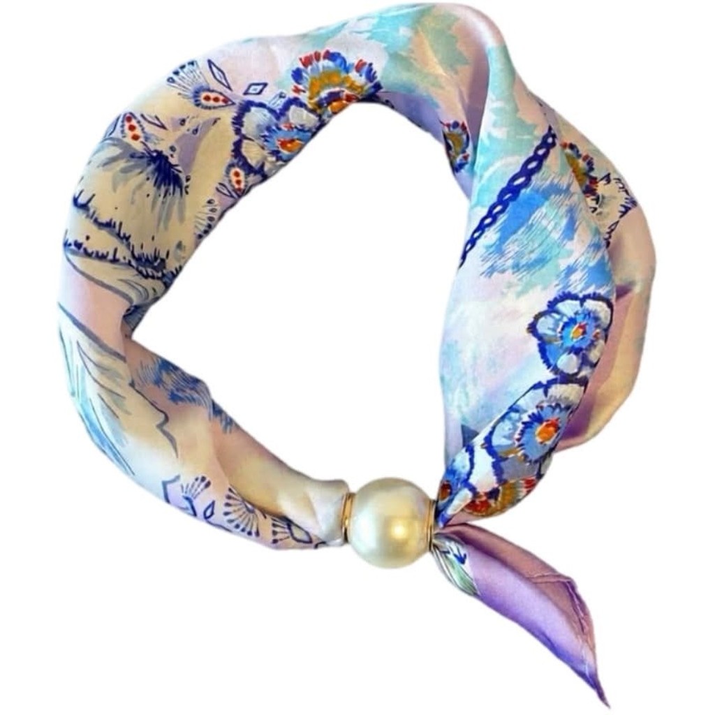 Scarf T&S Chloe Scarf w. magnetic pearl Scarf Purple