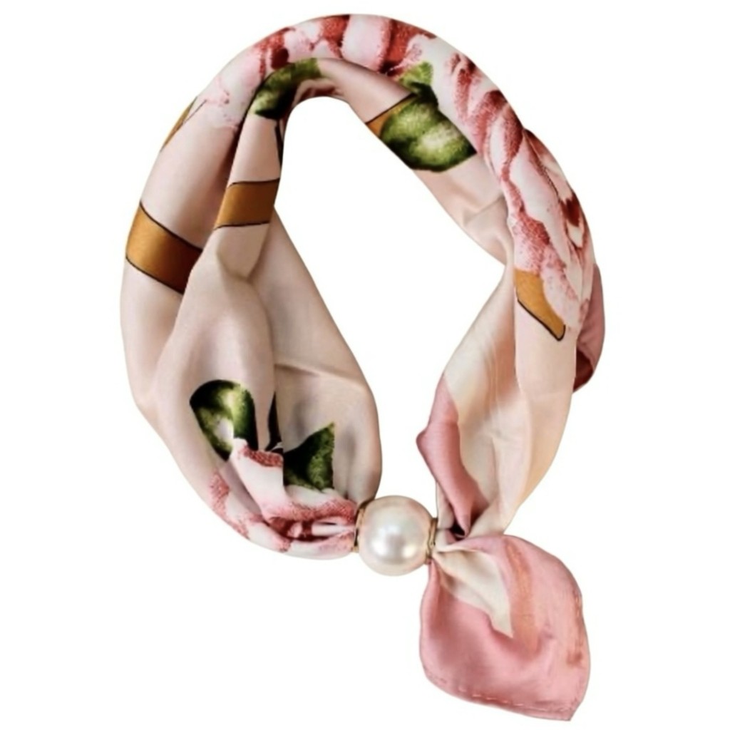 Scarf T&S Chloe Scarf w. magnetic pearl Scarf Rose