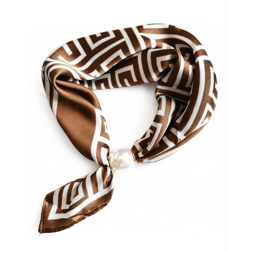 Scarf T&S Chloe Scarf w. magnetic pearl Scarf aw11