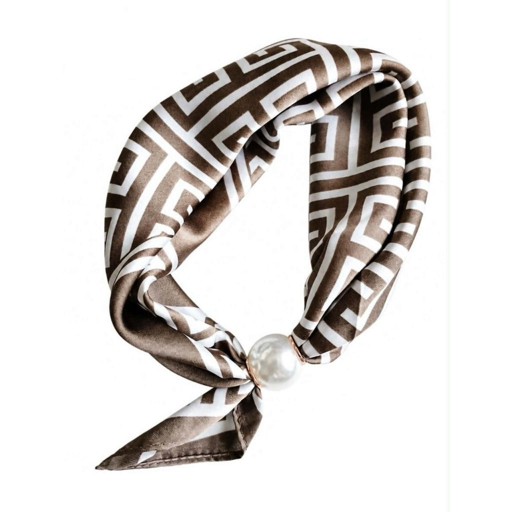 Scarf T&S Chloe Scarf w. magnetic pearl Scarf aw17