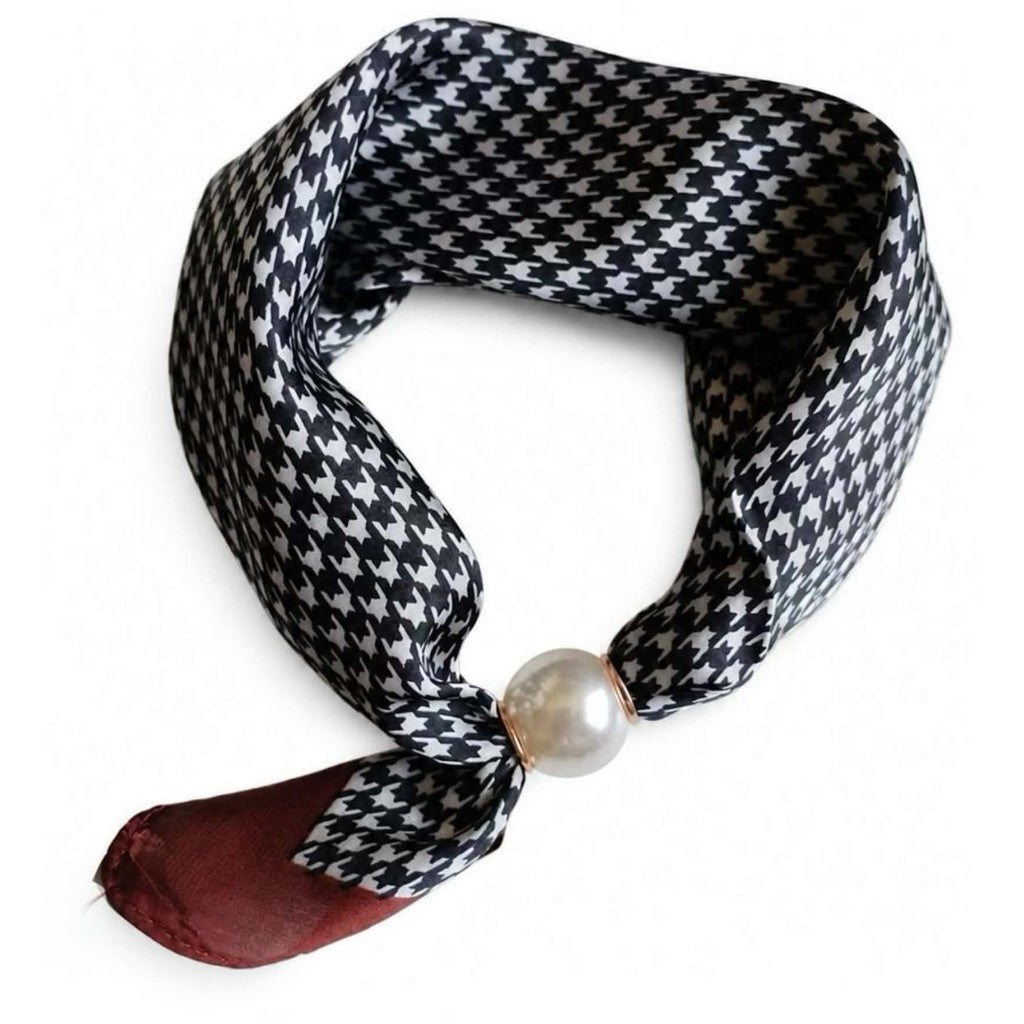 Scarf T&S Chloe Scarf w. magnetic pearl Scarf aw21