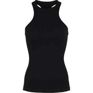 Microfiber T&S Costina rib Halterneck Rib Top Nero