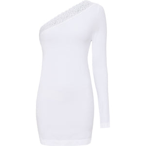 Microfiber T&S Elisa Blouse w. lace Blouse Bianco