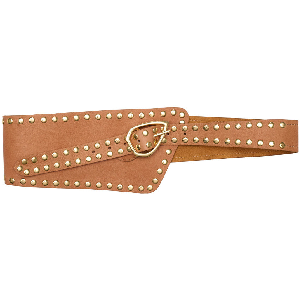 Access T&S Elle Wide Stud Belt Belt Cognac-gold