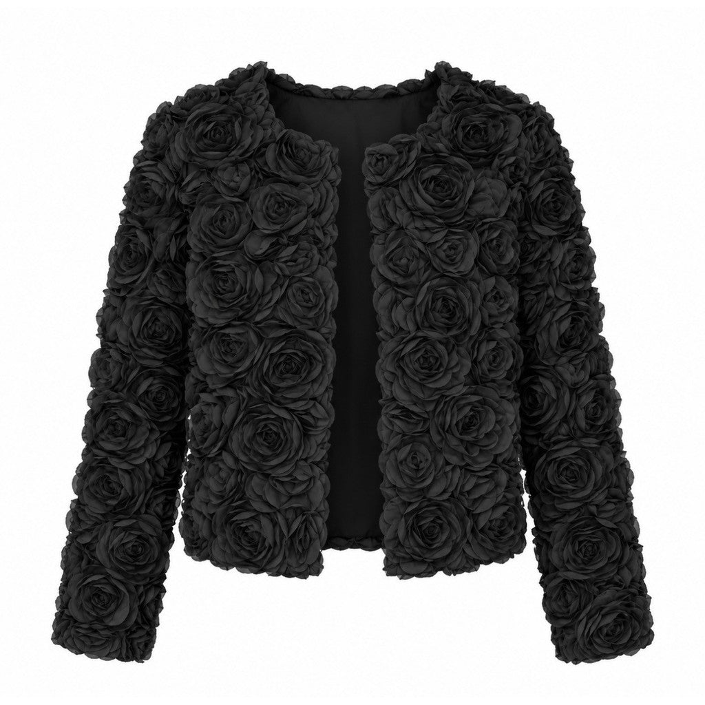 Clothing T&S Evana Flower Jacket Jacket Black