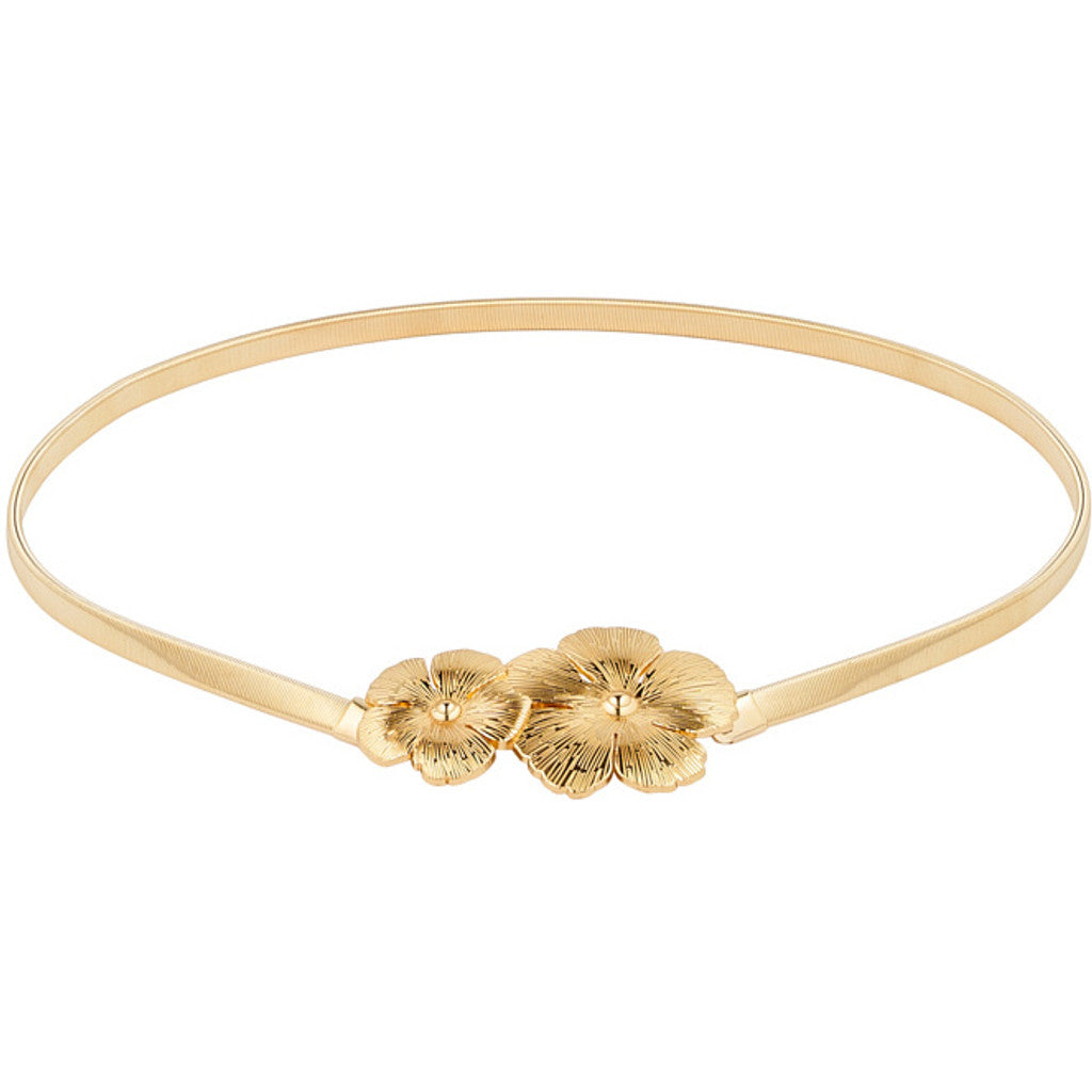 Access T&S Flower Elastic Belt Belt Gold