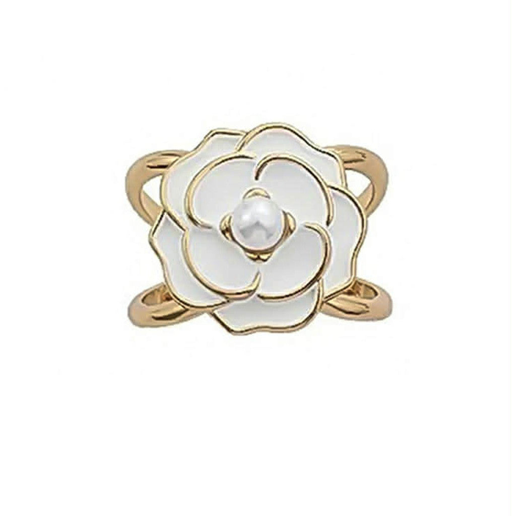Jewelry T&S Flower Scarf Ring Scarf Ring White