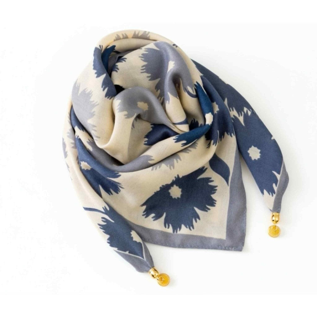 Scarf T&S Franny Jewelry Scarf Scarf Blue flower 1
