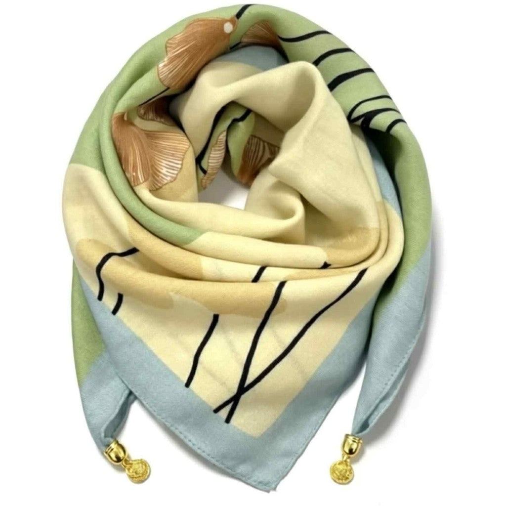 Scarf T&S Franny Jewelry Scarf Scarf Ginkgo Green