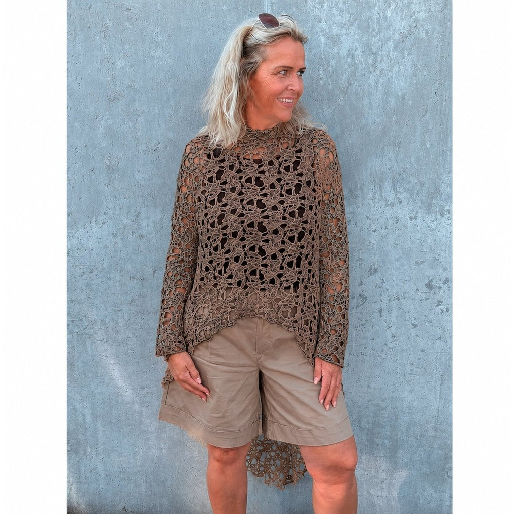 Clothing T&S Fresa Lace Tunic Tunic Brown