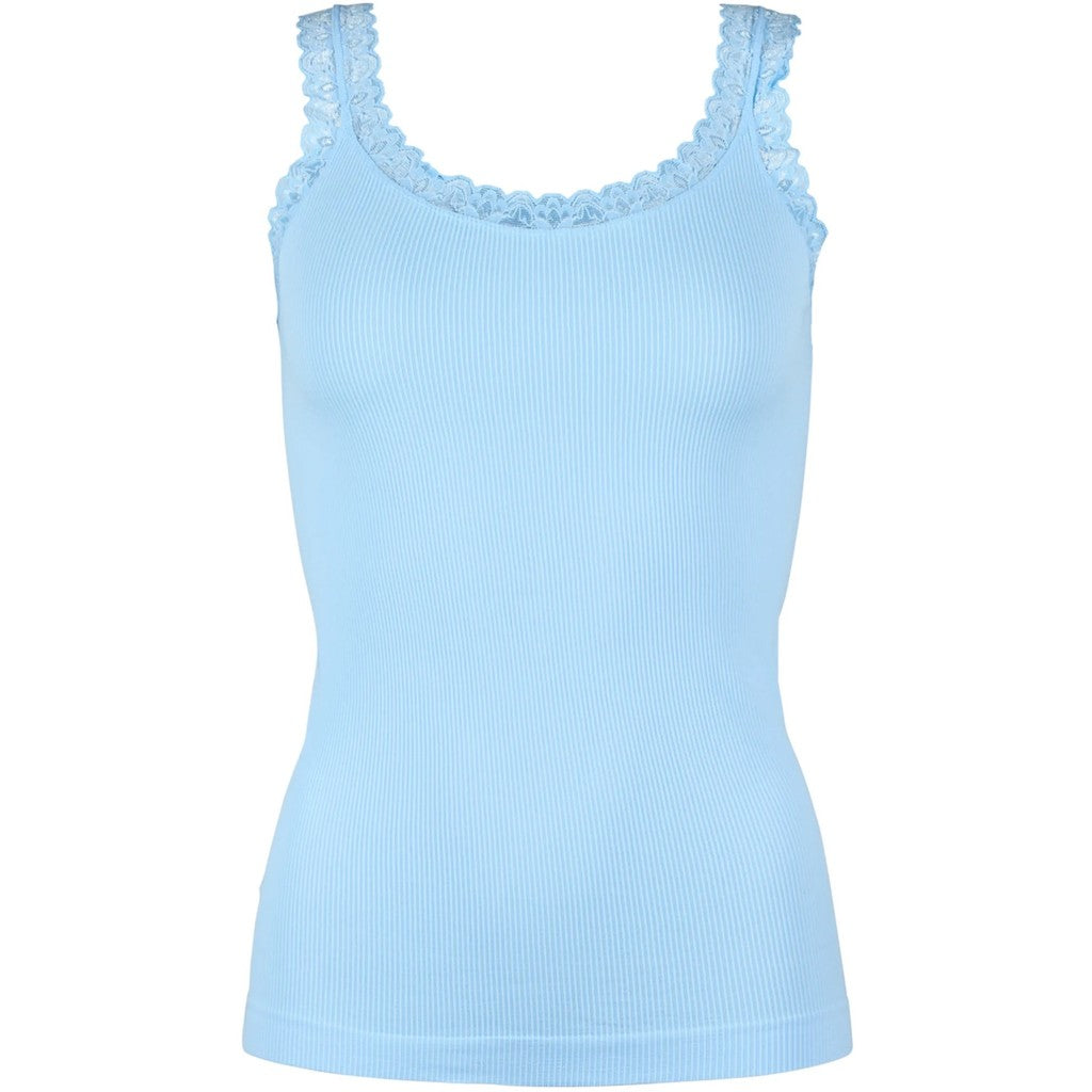 Microfiber T&S Frida rib Top Rib Top Azzurro