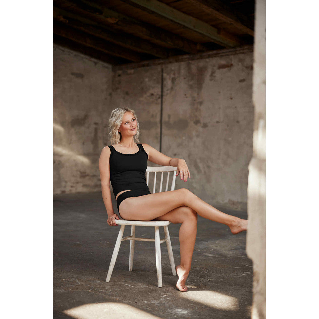 Microfiber T&S Frida rib Top Rib Top Nero